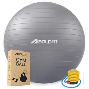 Gym Ball for Exercise Anti Burst Exercise Ball with Foot Pump for Workout Yoga Ball for Women and Men Swiss Ball for Balance Stability Training, Birthing Ball for Pregnancy, Fitness 75cm-Grey
