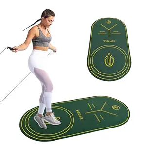 Skipping Mat For Men, Women & Kids| Non Slip with Dual Grip Sports Skipping Rope Mat with Shock Absorbtion & Sound Insulation For Home, Excercise & Gym, Fitness & Outdoor Workouts- Green
