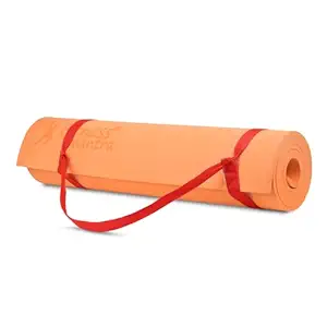Fitness Mantra® 6mm Yoga Mat with Carrying Strap for Gym Workout and Yoga Exercise Anti-Slip Yoga Mat for Men & Women Fitness|Color Orange|