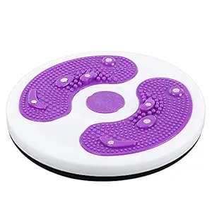 Plastic Tummy Waist Twister Magnetic Disk Hot Sweating Body Shapers Slimming Rotating Machine Ankle Body Aerobic Exercise Reflexology Cincher Girdle Both Direction Rotation-Purple Color