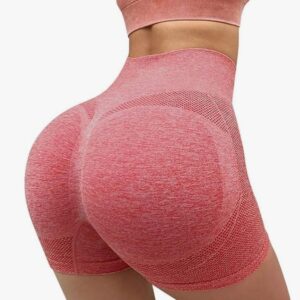 Women Gym Yoga Workout Sports Shorts|Outdoor Running Slim Fit Shorts for Women | Women Tights, Women's Yoga Shorts Workout High Waist Tummy Control Ruched Booty Pants