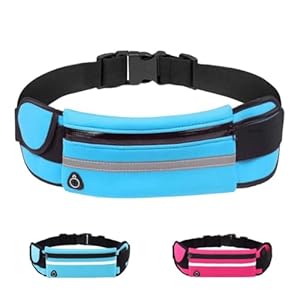 Waterproof Sports Running Waist Bag Canvas Fanny Pack Sports Jogging Travelling Portable Outdoor Phone Holder Belt Waist Pack Bag for Women Men Fitness Sport Accessories (Multicolor)