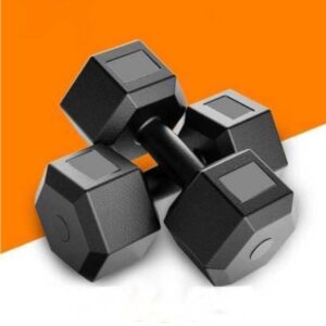 2KG PVC Dumbbells Hexagon design Weights Fitness Home Gym Exercise (Pack of 2) Fixed Weight Dumbbell (2 kg)