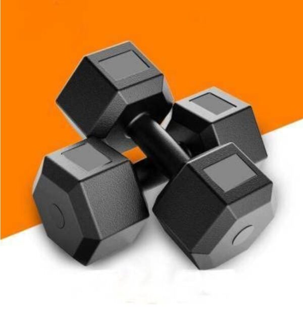2KG PVC Dumbbells Hexagon design Weights Fitness Home Gym Exercise (Pack of 2) Fixed Weight Dumbbell (2 kg)