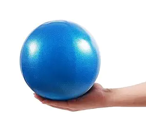 Polyvinyl Chloride (Pvc) Durable Small Soft Yoga Exercise Balls With Inflatable Straw, Mini Pilates Ball 22 Cm/8 Inchs For Core Training Exercise (Blue)