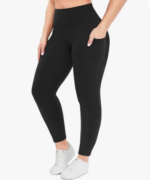 Tranding-Outfit Gym wear Leggings Workout Pants with Side Pockets/Stretchable Tights/Highwaist Sports Fitness Yoga Track Pants for Women & Girls Pack of One.