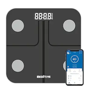 Bluetooth Digital BMI Weight Scale with Body Fat Analyzer and Fitness Body Composition Monitor, with Mobile App, 180 KG