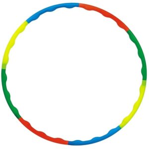 Sports Plastic Hula Hoop Exercise Fitness Ring for Kids & Adults – 8 Interlockable Pieces, Adjustable 30inch (75cm), Multicolour Zig Zag Wave Design, Classic & Premium for Fitness and Fun
