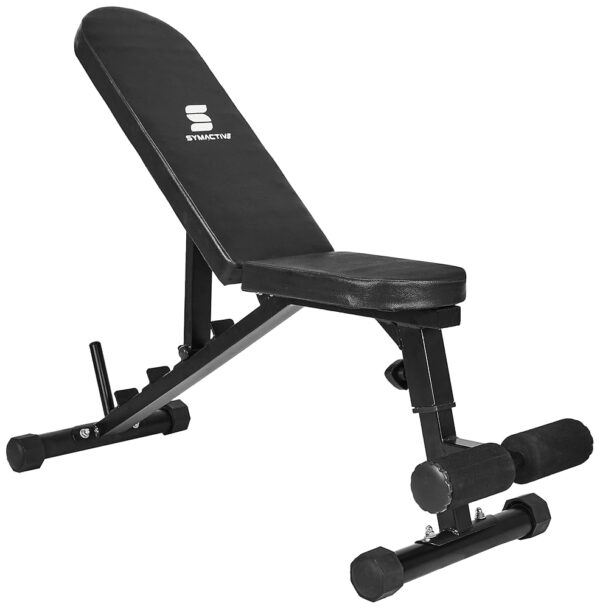 Amazon Brand - Symactive Heavy Duty 3 in 1 Adjustable Incline Multipurpose Gym Bench, Max Weight 350 KG