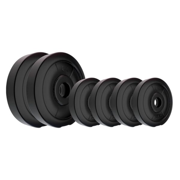 Amazon Brand - Symactive PVC 40 Kg Spare Weight Plates Combo Set (5 Kg x 4 + 10 Kg x 2, Black)