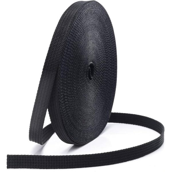 APAV Heavy-Duty 1.25-Inch Wide Nylon Webbing Strap - Versatile & Durable for Outdoor Gear, Sports Equipment, Pet Collars, Leashes, Bag Belts & DIY Projects (2 Meter (Black))