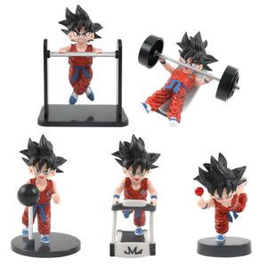 AUGEN DBZ Set of 5 Gym Action Figure Limited Edition for Car Dashboard, Decoration, Cake, Office Desk & Study Table (12.5cm)(Pack of 5)