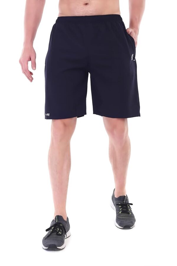 BLUE STAR SHARK Athletic Sports Shorts for Men with Zip Pockets and Elastic Waistband Quick Dry Lightweight Activewear.