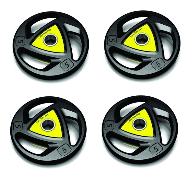 BODY MAXX 2.5 KG X 2 (28mm) Weight, Rubber Coated Iron Weight Plates, Dumbbell Plates, with Tri-Grip and Centre Hole Diameter 28MM, COLOR MAY VARY, 2.5 KG X 2 PC = 5KG (28MMRC2.5)