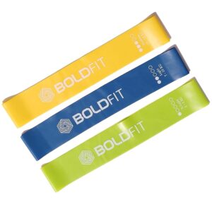 Boldfit Resistance Bands Mini Loop Set (Pack of 3) Hip Band Toning Exercise Band for Gym Booty Belt Latex Bands Theraband for Fitness, Multicolor, (RMiniloopLightSet3)