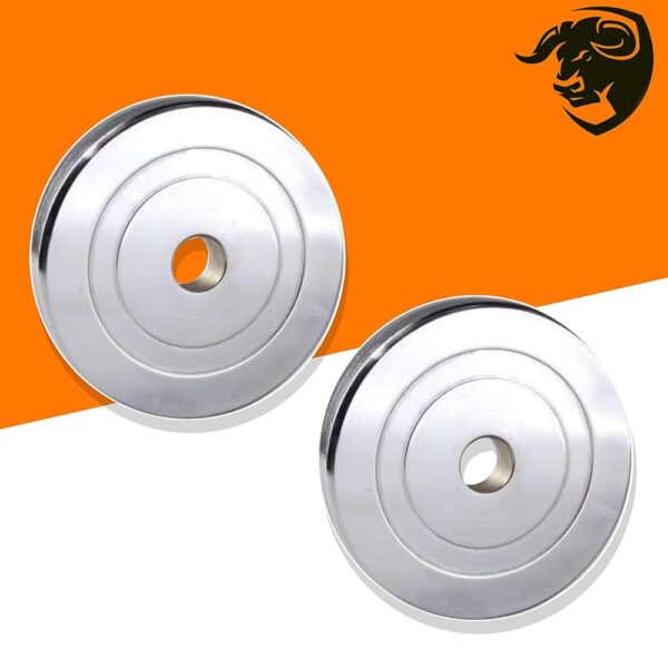 BULLAR Steel Weight Plates, Steel Exercise Spare Weight Plates Set for Home Gym (Pair of 5 kg)
