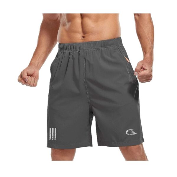 CBlue Men's Outdoor Quick Dry Lightweight Sports Shorts with 2 Zipper Pockets, Breathable Hiking Running Gym Workout, Stretchy Fast-Dry Athletic Shorts.