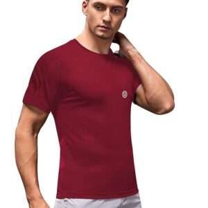 CHKOKKO Men's Quick Dry Solid Regular Fit Round Neck Active Gym Wear Sports T-Shirt