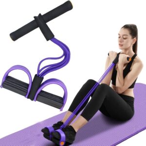 click2shop 4-Tube Pull Reducer Training Bands – Body Pedal Exerciser for Yoga, Crossfit, Arm & Tummy Workout | Resistance Fitness Band for Men & Women (Multicolor)