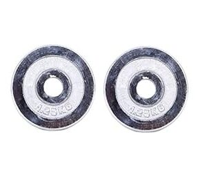 Dolphy 1.25 kg x 2 Standard Weight Plates for Home Gym | 1 Inch Chrome Iron Weight Lifting Plates 2.5 kg