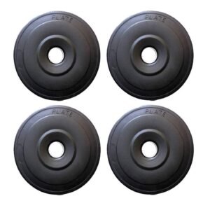 Facto Power (1 Kg. X 4) 4 Kg. P.V.C Weight Plates, Filled with Concrete, Vinyl Standard Weights Plates, Set for Weight Lifting, Home Gym Fitness Workout (Color : Black) (Shape :...