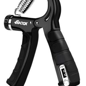 FitBox Sports Adjustable Hand Grip (5kg - 60kg) Strengthener with Counter for Men & Women for Gym Workout Hand Exercise Equipment to Use in Home for Forearm Exercise (Black)...