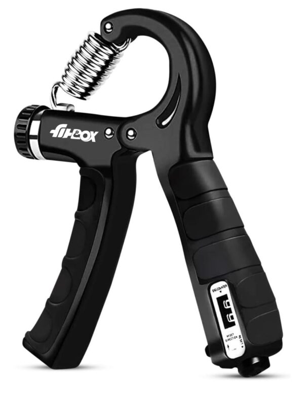 FitBox Sports Adjustable Hand Grip (5kg - 60kg) Strengthener with Counter for Men & Women for Gym Workout Hand Exercise Equipment to Use in Home for Forearm Exercise (Black)...