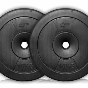 Fitbox Sports Vinyl Coated PVC Intruder 20 Kg Weight Plates, 10Kg X 2(Black)