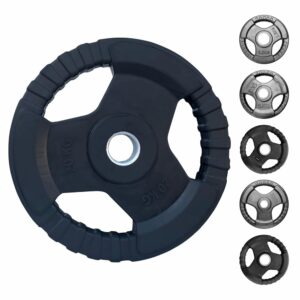 FITRXX Rubber-Coated Metal Integrated Olympic Barbell Rubber Weight Plates with 50 mm Dia | Rubber Weight| Spare Gym Weightlifting Plates (15Kg Pair (15Kg x 2))