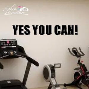 GADGETS WRAP Wall Decal Vinyl Sticker Yes You Can,Gym Black for Office Home Wall Decoration