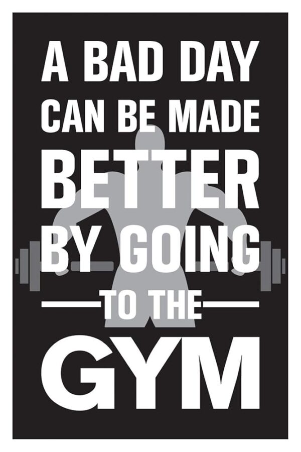 Inephos Gym Fitness Quotes Poster Art | Gym Motivation Posters (Size: 24 inch X 36 inch, Large, Laminated Vinyl Print)