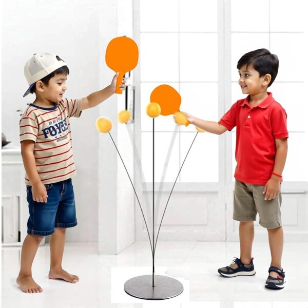 Kidology Light Table Tennis Self Training Indoor Gaming 2 Racket & 4 Practice Ping Pong Ball Parent Child Interaction Toys for Kids Fun Party Game Sports Toy, Multicolor