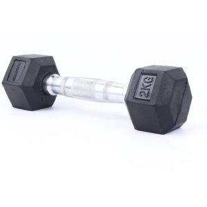 Kobo Imported Home Gym Exercise Cardio Aerobic Training Fitness Grippy HEX Rubber Dumbbell (Pair)
