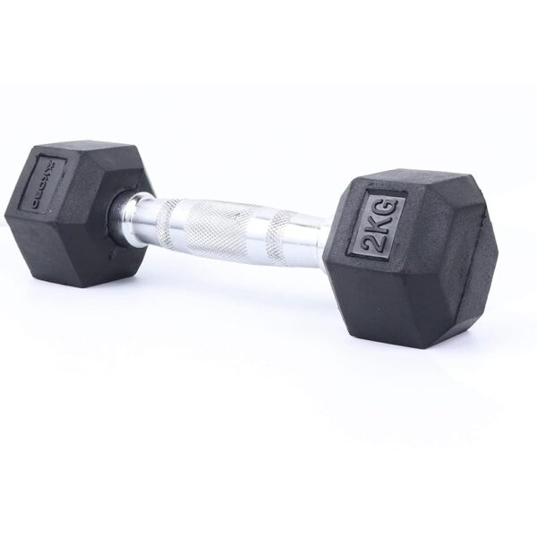 Kobo Imported Home Gym Exercise Cardio Aerobic Training Fitness Grippy HEX Rubber Dumbbell (Pair)