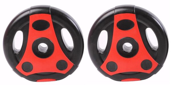 Kobo VP-1.5 Kg Pair Vinyl Plates with Grip Handles Weight for Home Gym (Imported), 1.5 Kg (Multi Colour)