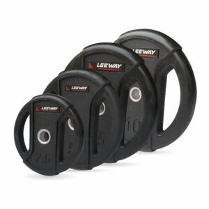 LEEWAY Rubber Coated Metal Integrated (50kg Combo) Olympic Rubber Weight Plates 31mm| Dual-Grip Rubber Weight| Olympic Barbell Spare Gym Weight Plates for Strength Training|...
