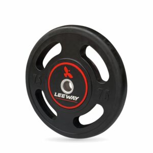 LEEWAY Rubber Coated Metal Integrated (7.5kg X 2) Rubber Weight Plates 31mm| 4 Cut Design Rubber Weight| Olympic Barbell Spare Gym Weight Plates for Strength Training| Olympic...