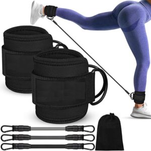 Leosportz Ankle Resistance Bands | Ankle Bands for Working Out with Cuffs | Leg Butt Training Workout Equipment for Kickbacks Hip Gluteus Training Exercises (Ankle Straps with...