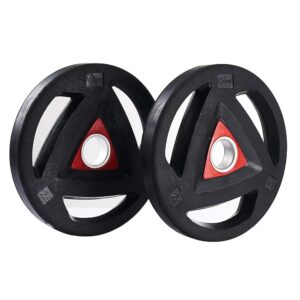 Lifelong Olympic Barbell Rubber Weight Plates with Internal Dia and 3 Holes Hand Grip (Packed in Pair 2.5kg*2=5kg) Set for Weight Lifting, Dumbbell Bars, Strength Training and...