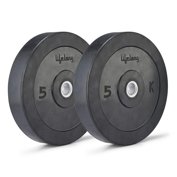 Lifelong Rubber Weight Plates 30mm Dia Set for Weight Lifting, Dumbbell Bars, Strength Training and Home Gym Fitness Workout