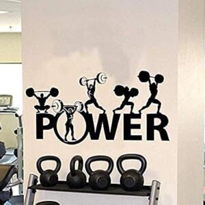 LYOMAN® Gym Wall Stickers Muscles Quote Wall Decal Gym Bodybuilding Vinyl Wall Sticker Sport Fitness Motivation Gym Decoration Wall Art Mural Sports