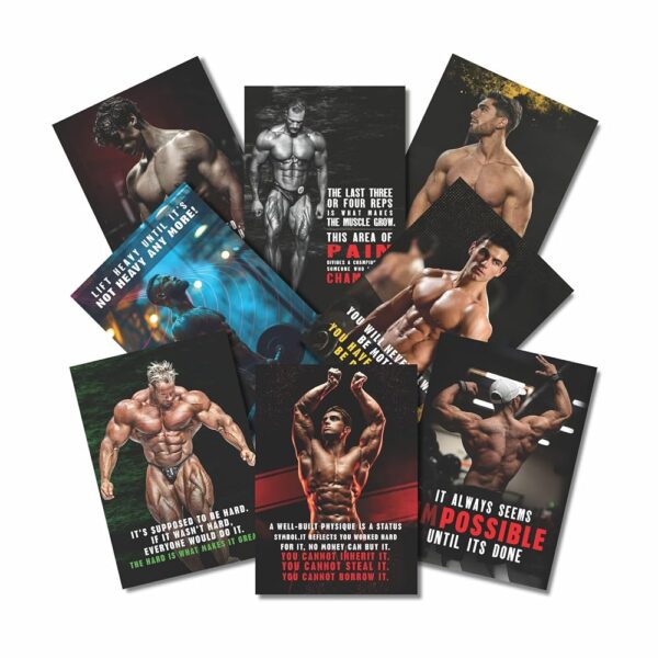 MELDORA STUDIOS Motivational Workout Posters for Gym & Room|Stylish Fitness Wall Art with Inspirational Quotes, Designed for Home Decor & Fitness Enthusiasts (set of 8, 12x18 inch)