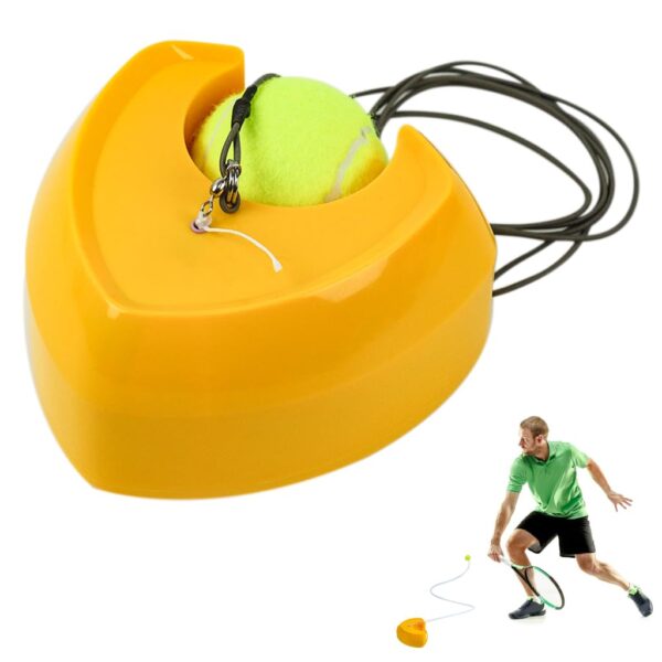 Optifit® Tennis Solo-Training Device with Stringed Tennis Ball Prefilled Iron Weighted Base Design Tennis Trainer Equipment Starters Solo Training Outdoor Sport Tennis Training...