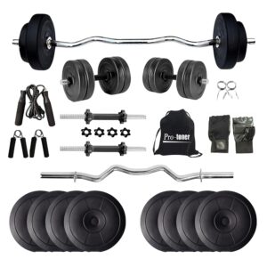 Protoner 20 kg with 3 Rods PVC Weight Lifting Package