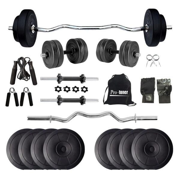Protoner 20 kg with 3 Rods PVC Weight Lifting Package