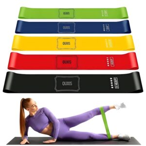 QUXIS Resistance Bands Set for Men and Women, Pack of 5 Different Levels Elastic Band for Home Gym Long Exercise Workout – Great Fitness Equipment for Training, Yoga – Free...
