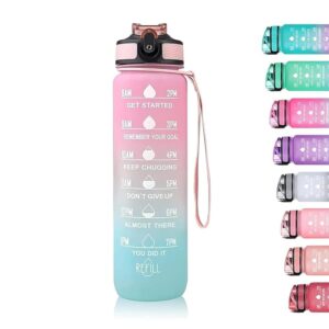 REFULGIX 1000ml Motivational Water Bottle | BPA-Free Leakproof Sipper with Time Marker & Straw | Large Gym Water Bottle for Fitness, Office, School, Sports & Outdoor Hydration...