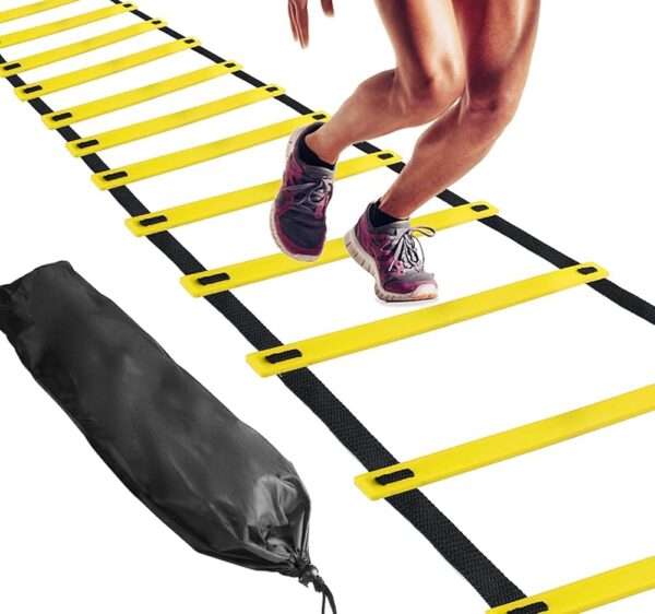 Serveuttam Agility Ladder 8 Meter Speed Training Ladder with 16 Adjustable Rungs, for Soccer, Football, Sports Training - Includes Heavy Duty Carry Bag Speed Ladder (Multicolor)...