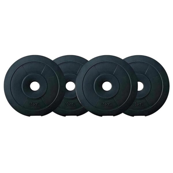 SIMRAN SPORTS Vinyl Coated PVC Dumbbell Plates, 12 Kg Weight Plates, 3Kg X 4 (Black)