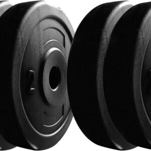 Simran Sports Vinyl Coated PVC Dumbbell Plates, 8 Kg Weight Plates, 2Kg X 4 (Black)
